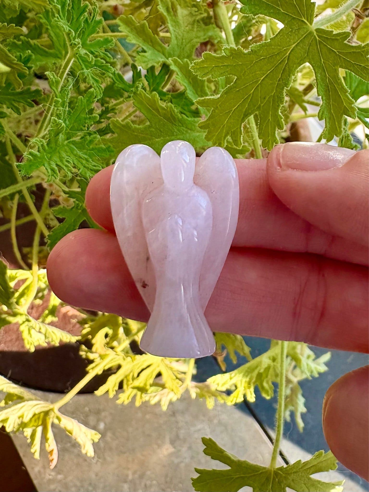 Kristall i Rosenkvarts Ängel Angel carving