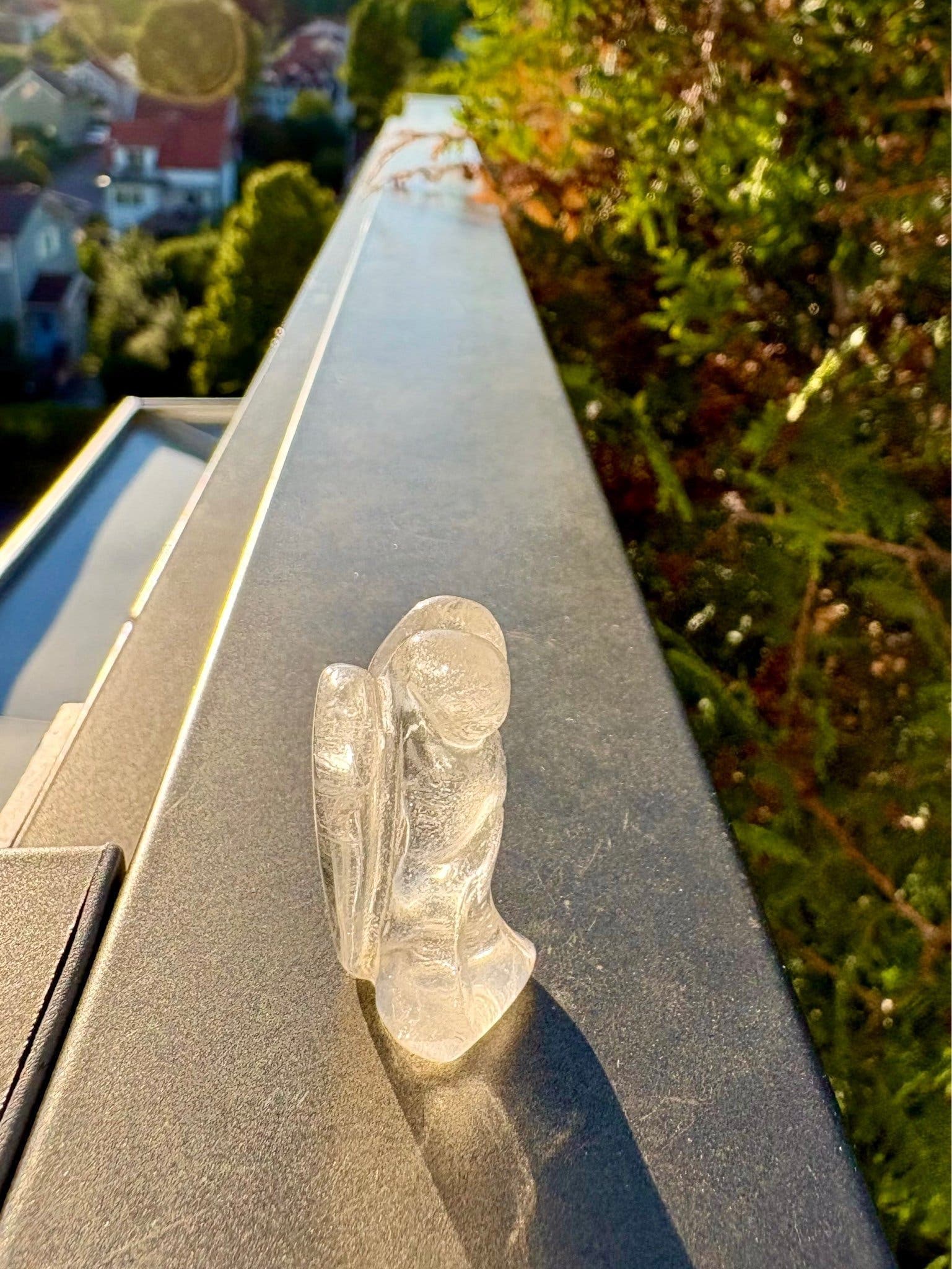 Kristall i Bergkristall Ängel Angel carving