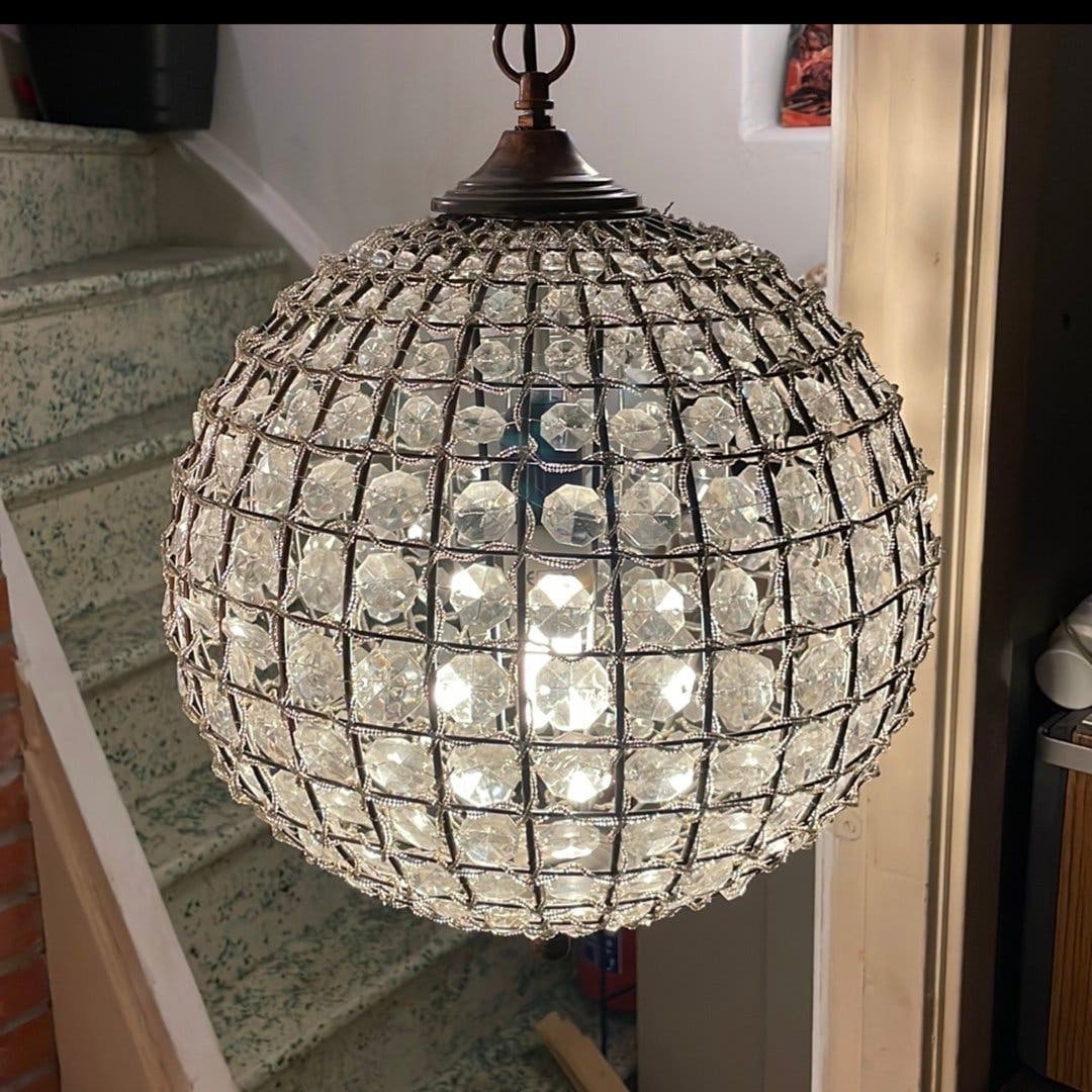 Taklampa i metall och glas -diameter 35 CM