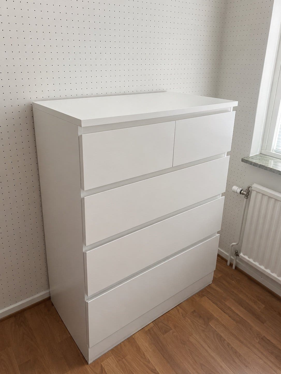 IKEA MALM Byrå med 4 lådor, vit