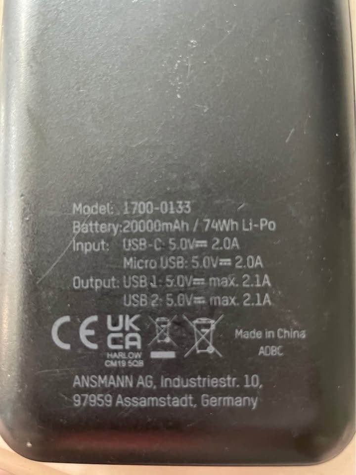 Ansmann Powerbank 20000mAh