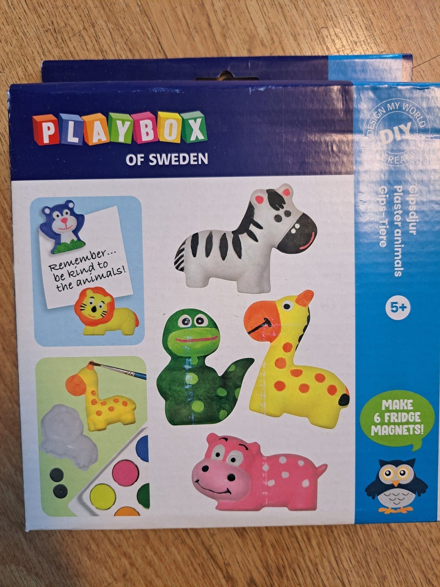 Playbox Gipsdjur att måla och göra kylskåpsmagneter av