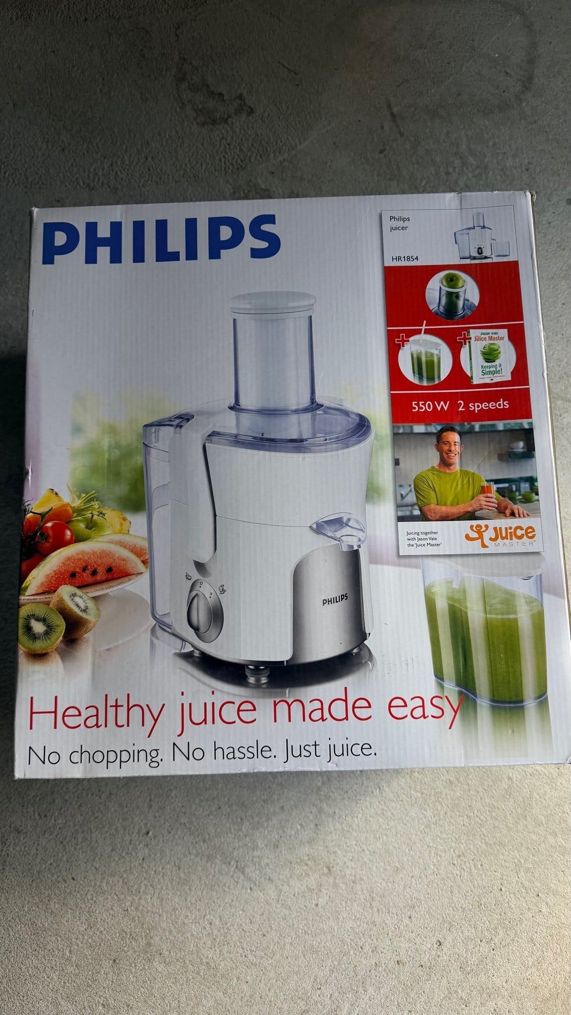 Philips HR1854/00 WHOLE FRUIT JUICER WHITE & SILVER 550W