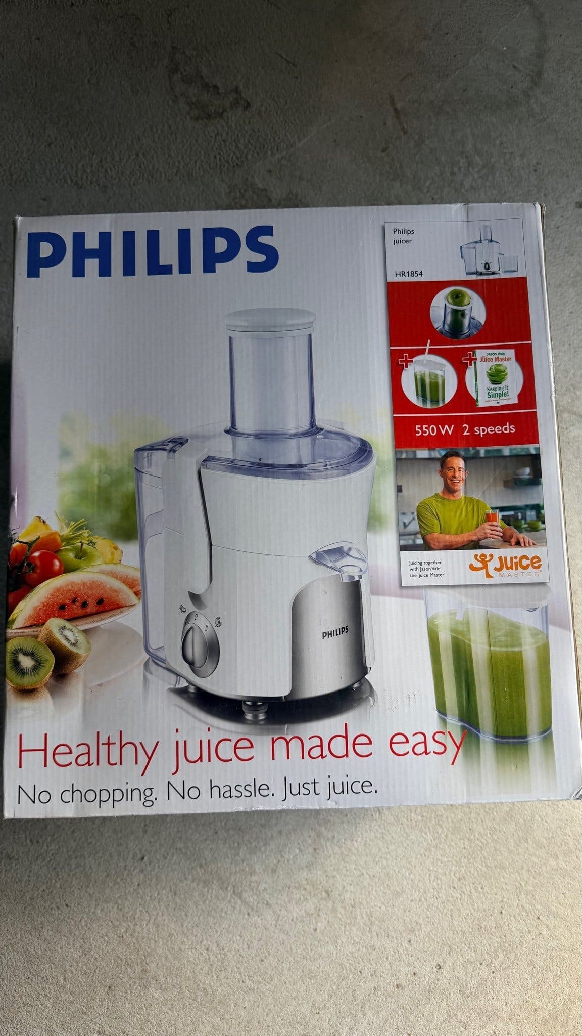 Philips HR1854/00 WHOLE FRUIT JUICER WHITE & SILVER 550W