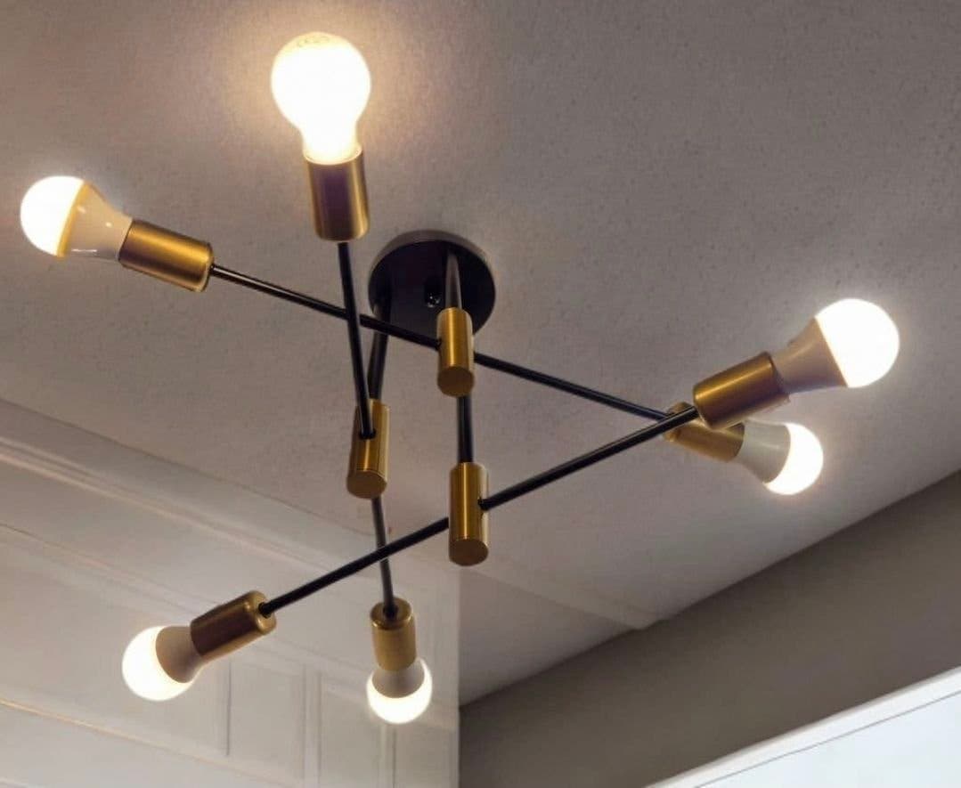 Vintage taklampa med 6 ljuspunkter – modern industriell design