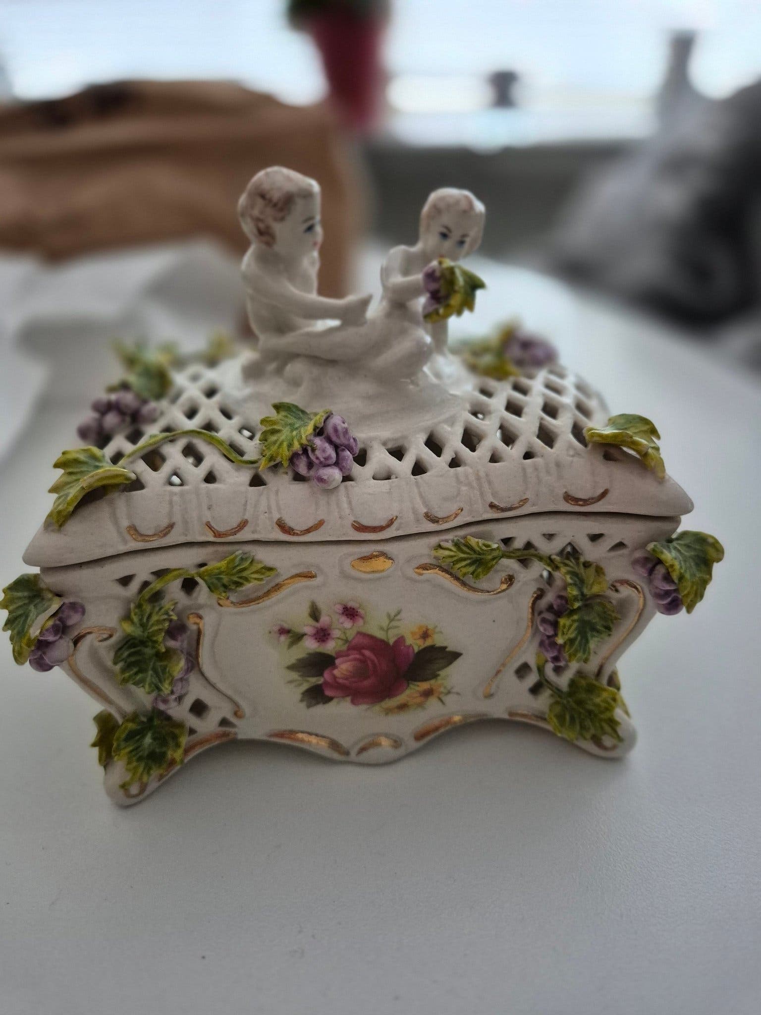 3 st Vintageskrin i romantisk dekor & blomsterdesign