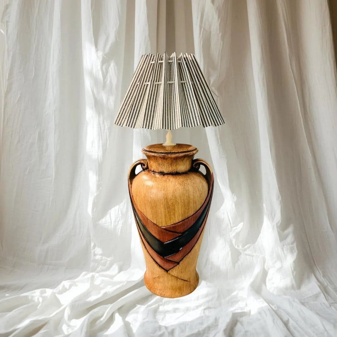Vintage skandinavisk keramiklampa från 1970-talet