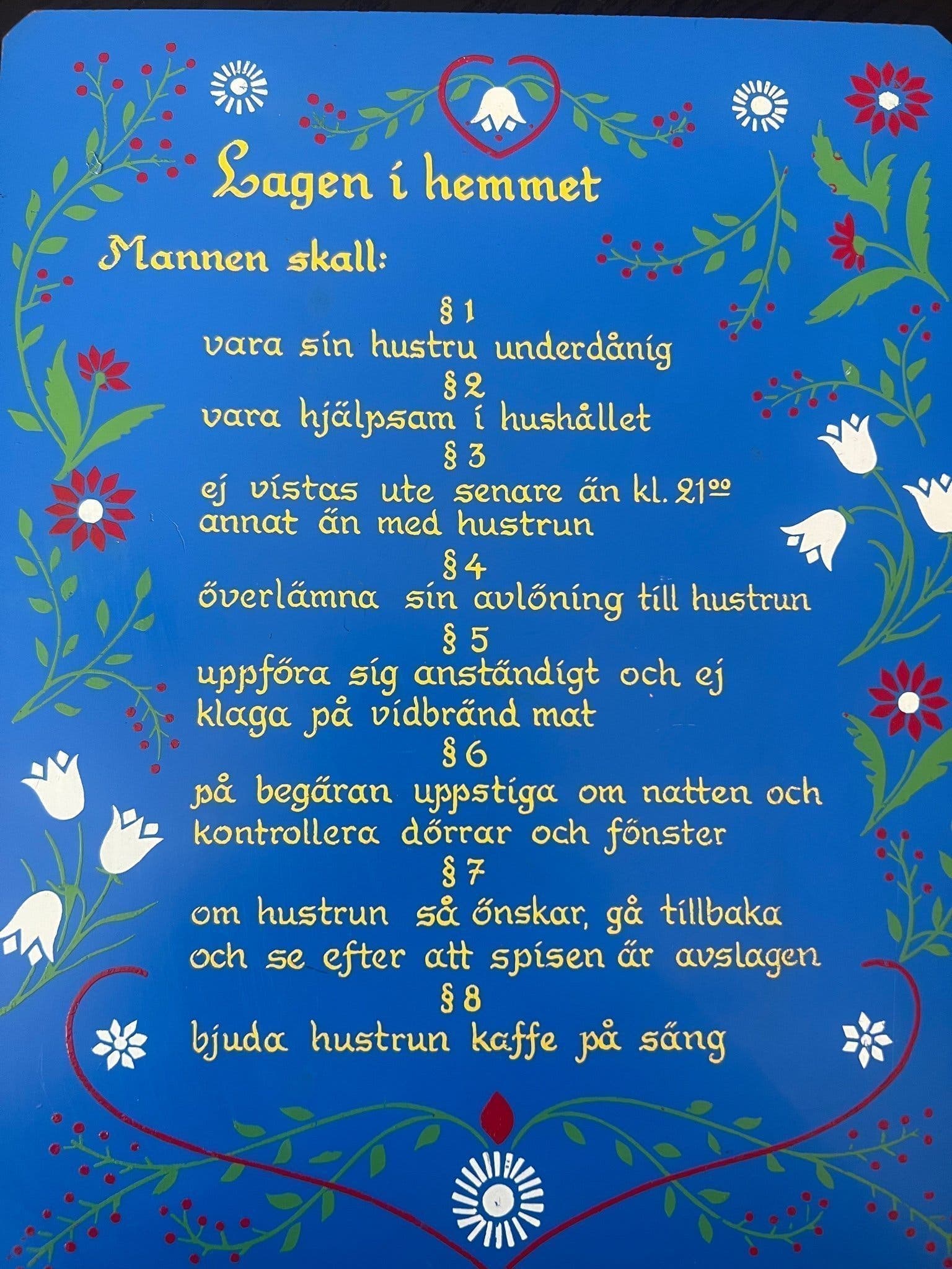 Tavla ”Lagen i hemmet”