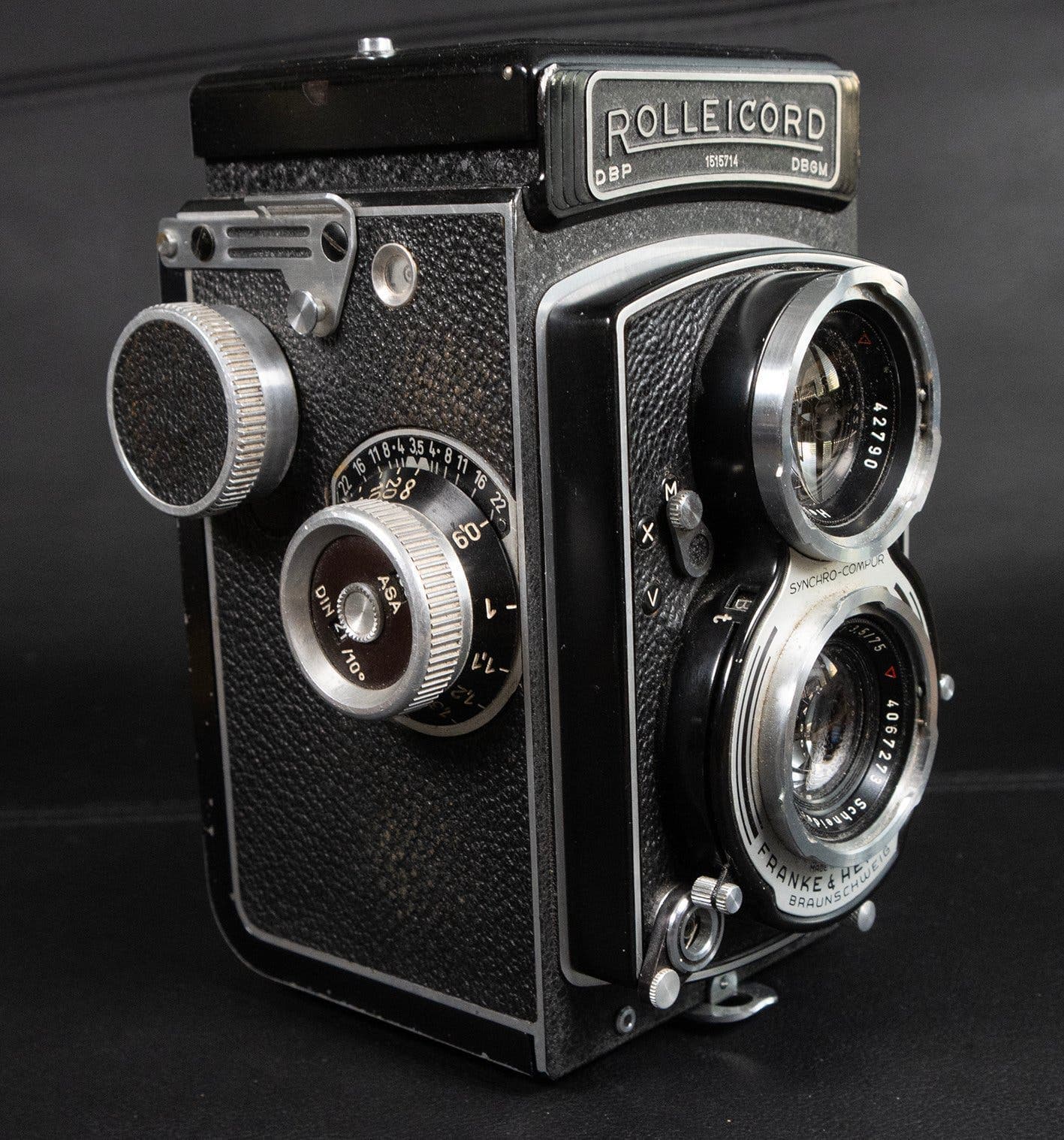Rolleicord V från 1954 med originalfodral, 6x6 på 120-film