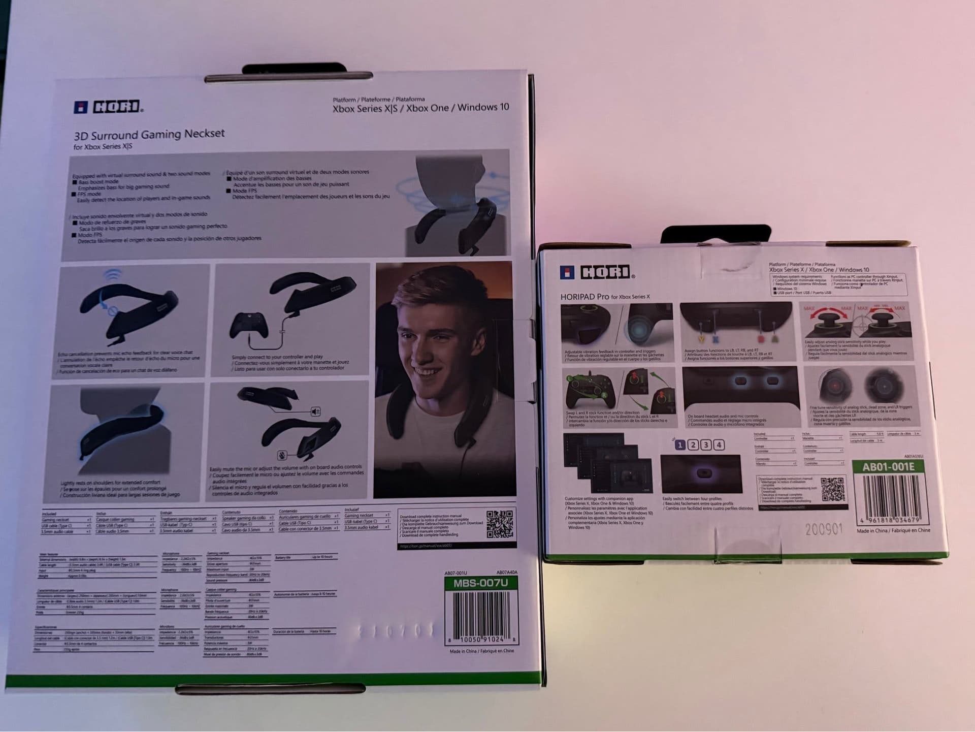 (NY) Xbox & Hori : 3D Surround neckset + Hori Pad PRO (Series S/X and One)