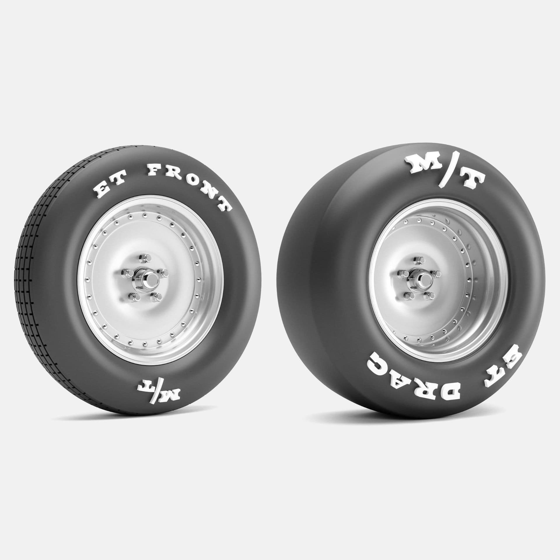 15x3.5 15x10 Center Line Auto Drag 2.0 Wheels, MT Tires, and Brake 1/25