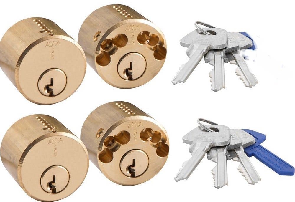 JÄTTEBILLIGT Dubbel ASSA ABLOY d12 Säkerhetscylindrar 1212 LL2 6st nycklar