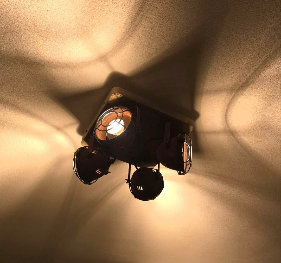 Industriell taklampa (Gina) inkl. 4x dimbara LED-lampor – Nyskick