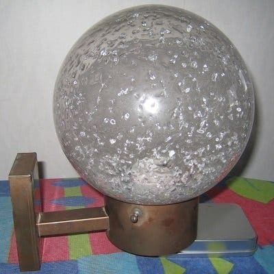 Vägglampa / ytterbelysning i koppar med glaskupa