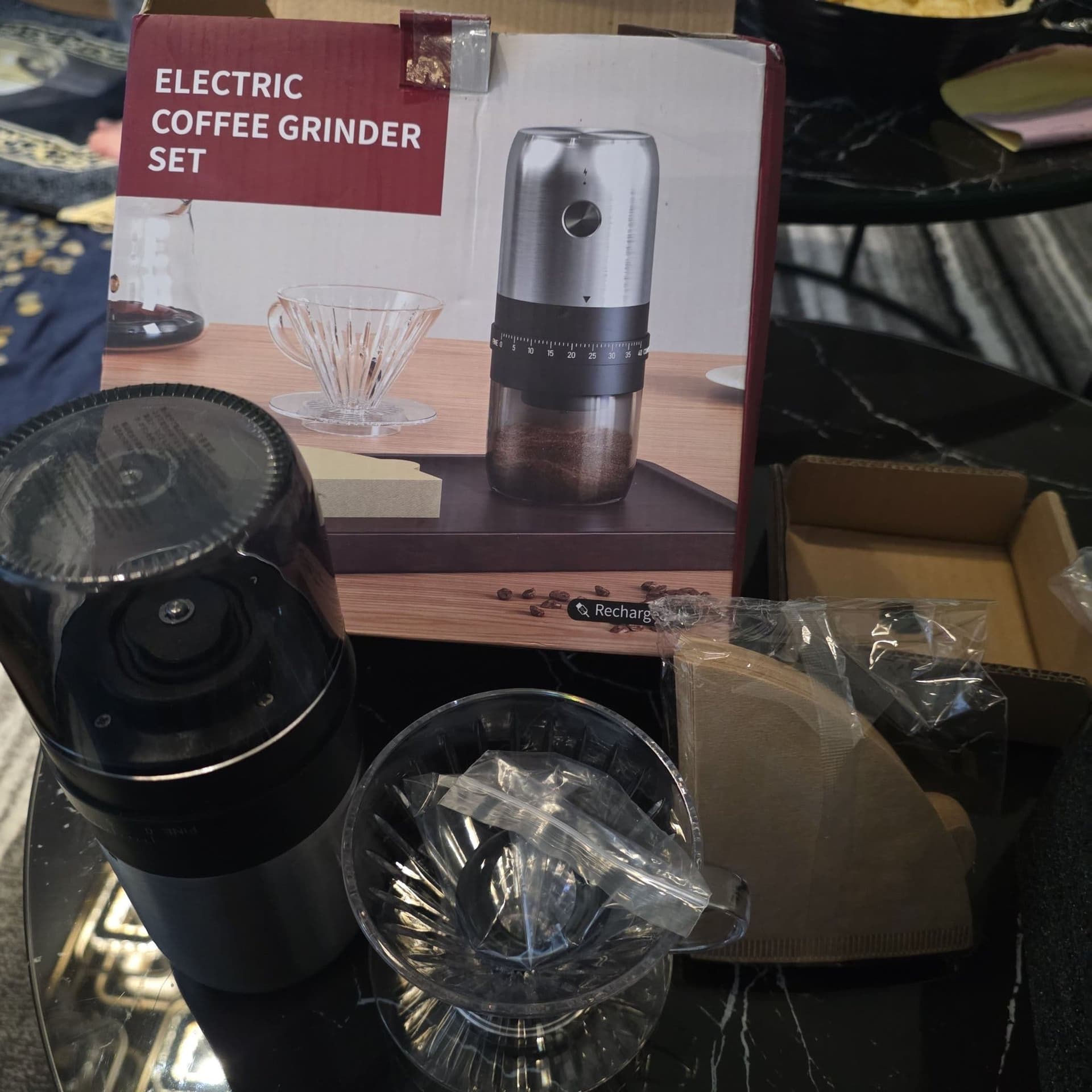 Elektrisk kaffekvarnset