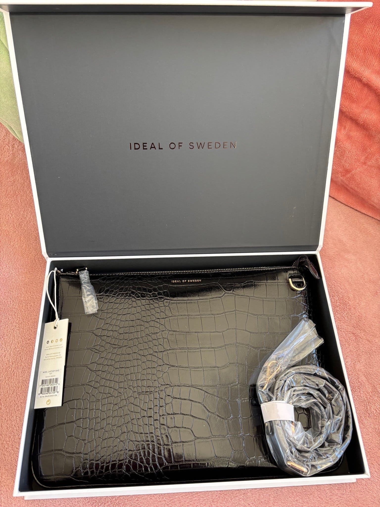 Ideal of Sweden datorväska svart croco för laptop - OANVÄND NWT