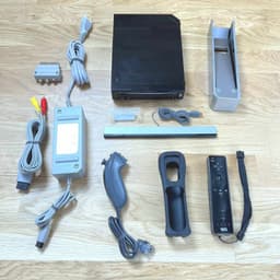 Nintendo Wii Konsol (Svart) med handkontroll och tillbehör | Bra skick