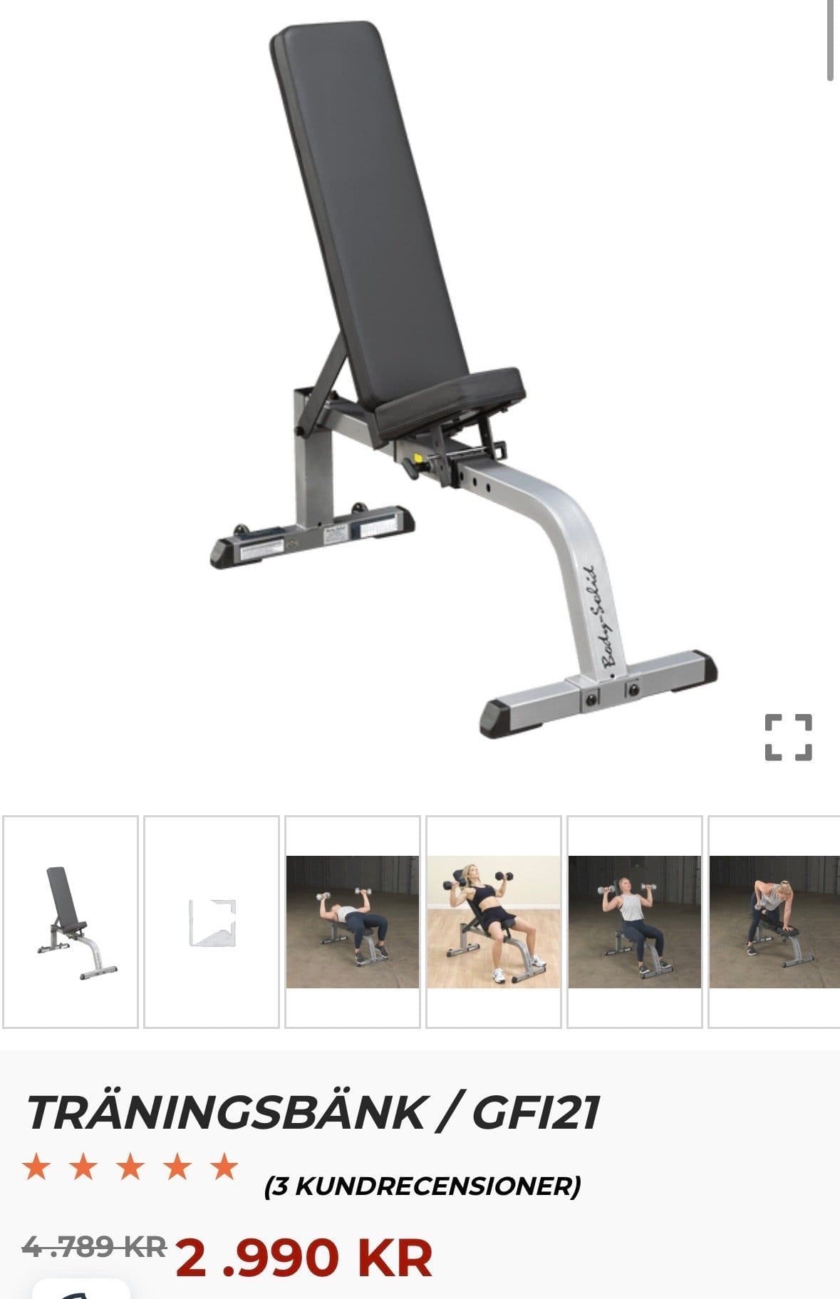 Träningsbänk body solid GFI21