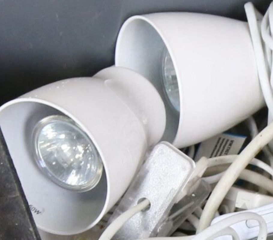 6 st retro IKEA Mini spotlights / klämlampor – Vit – Rejält 90-talspaket!