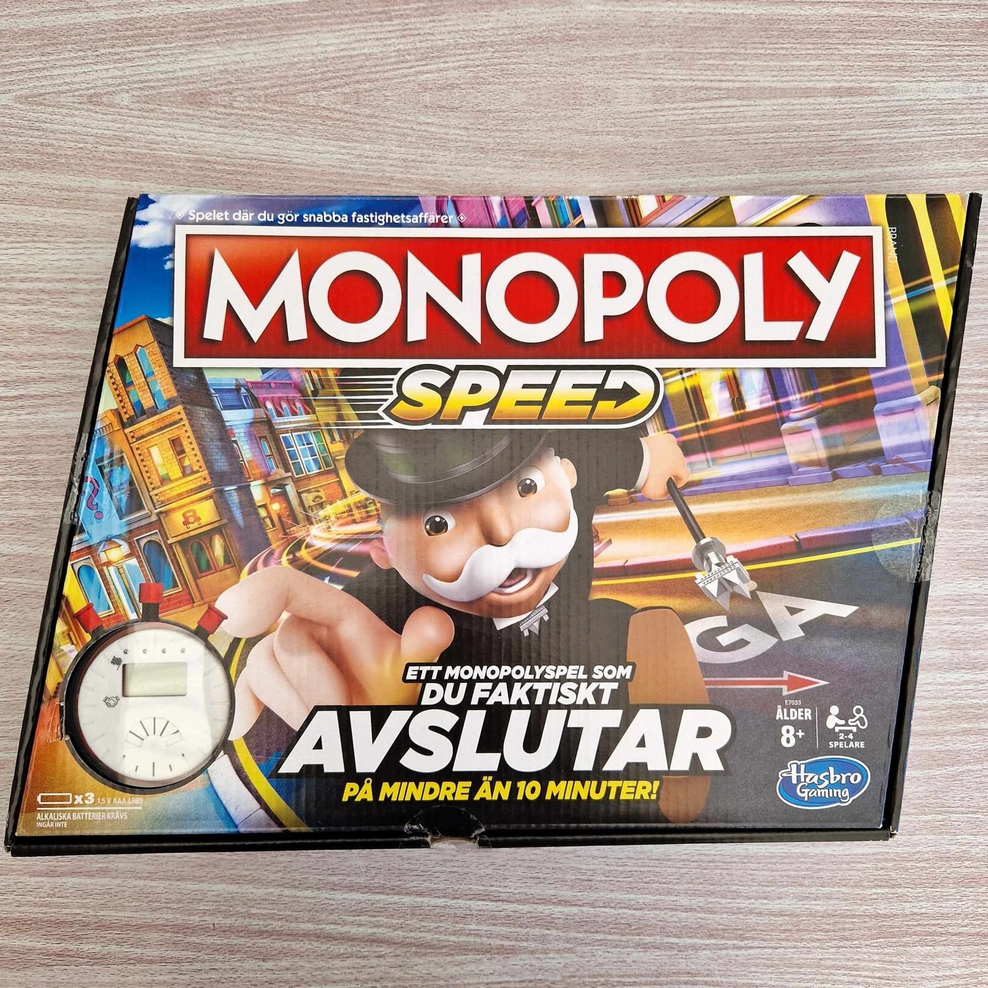 Monopoly Speed Swedish Board Game Hasbro Parker Complete