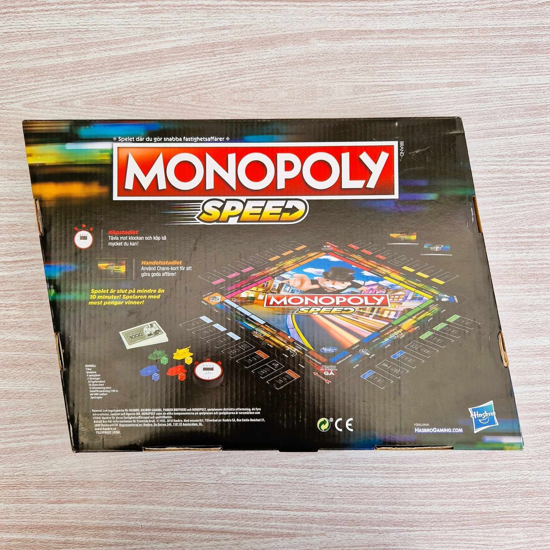 Monopoly Speed Swedish Board Game Hasbro Parker Complete