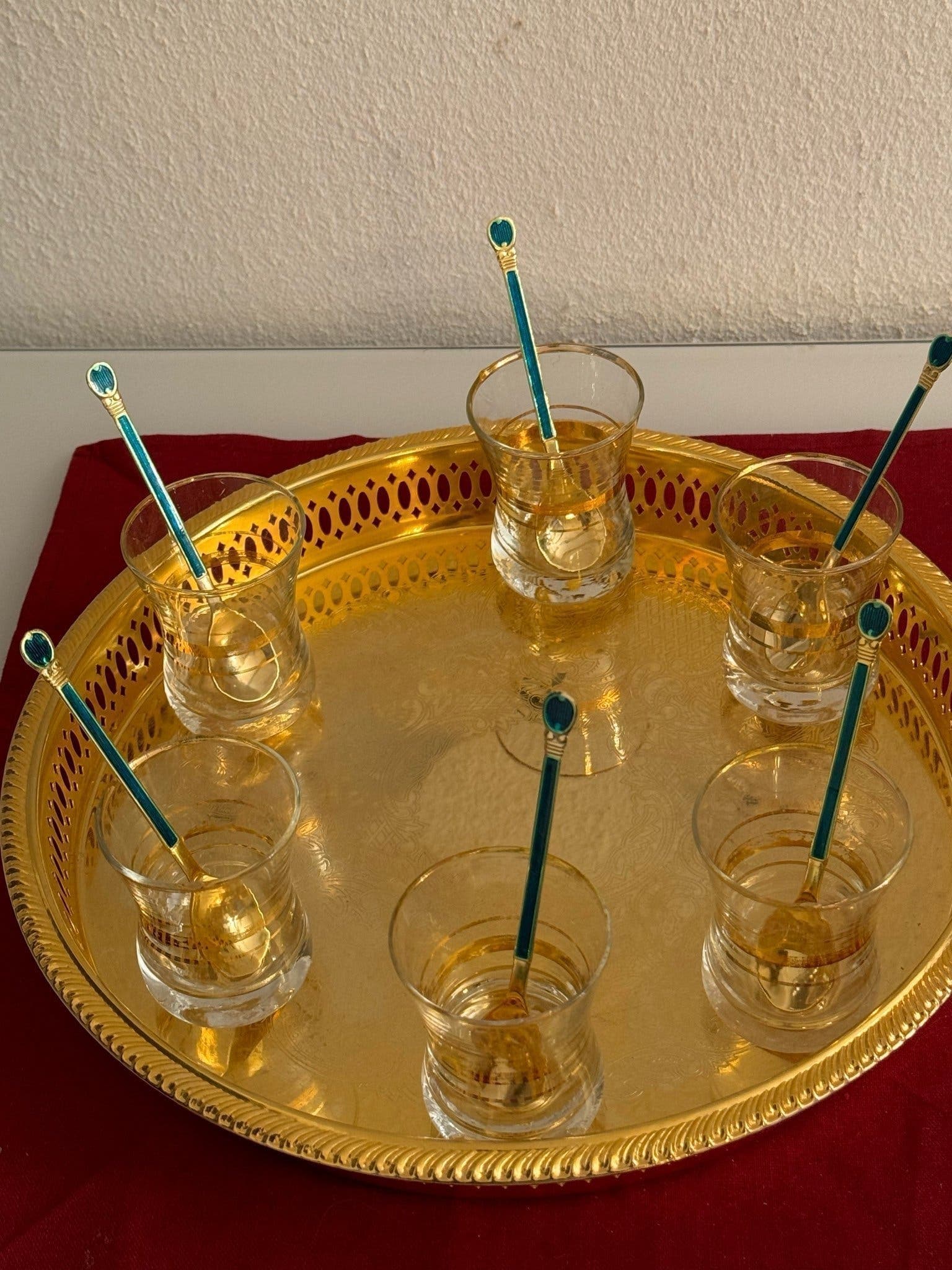 Te/kaffe set vintage guld