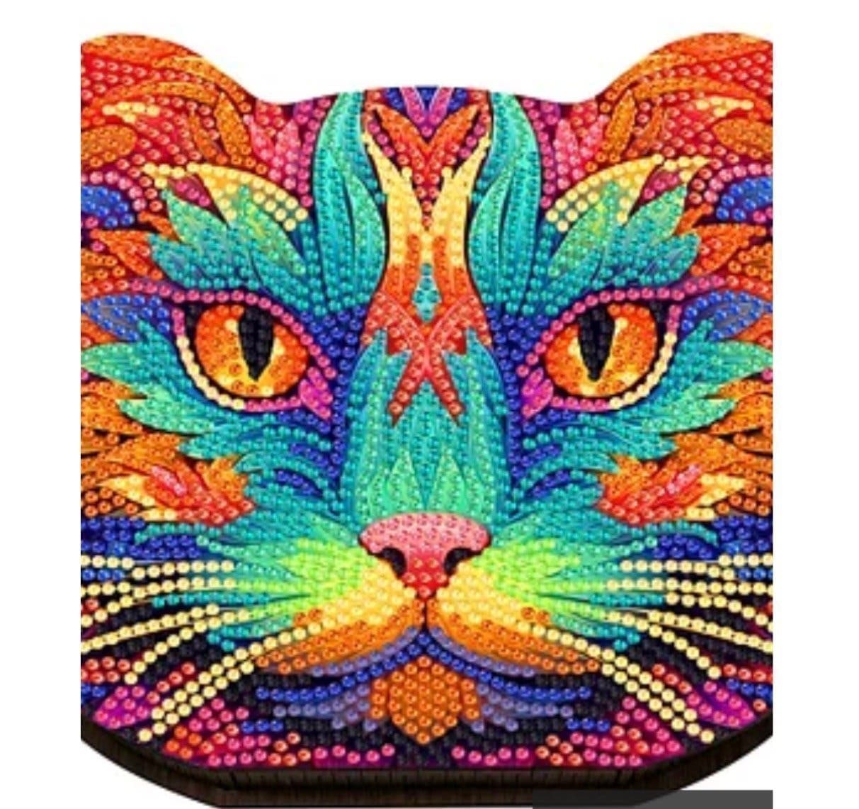Skrin / Låda i trä / Katt / Diamond Painting