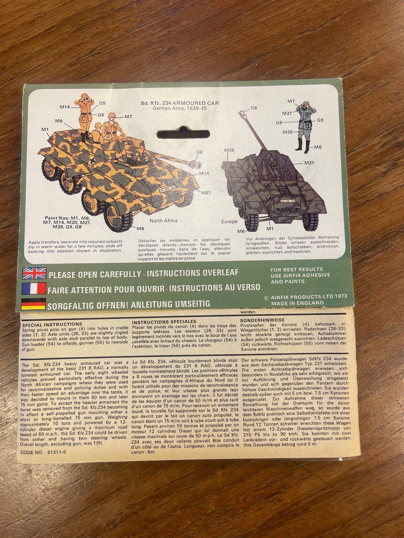 Airfix H0/00 (1/76) - German Armoured Car 234 - blisterpack 1973