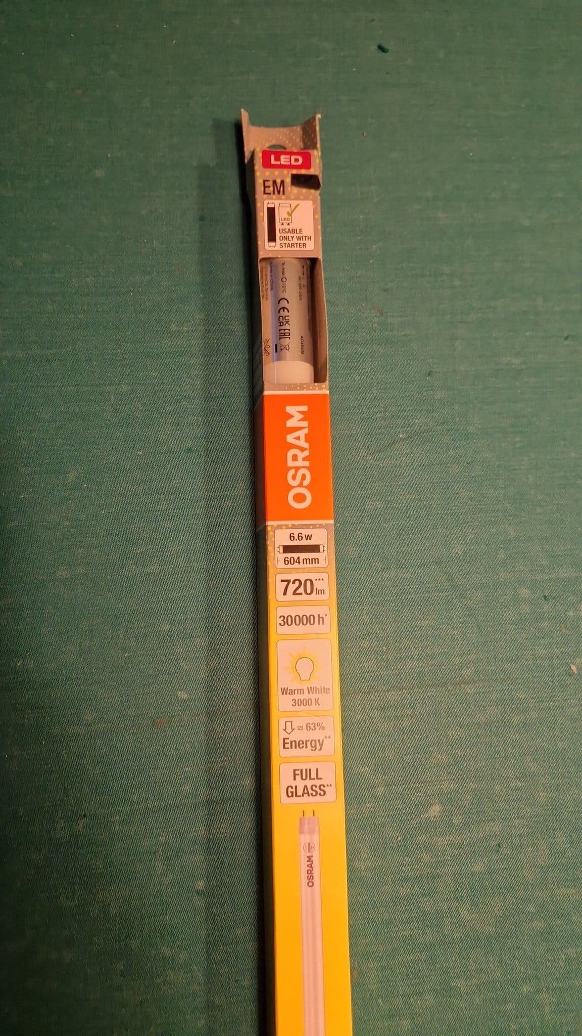 OSRAM LED-lysrör 6.6W, 604mm, 720lm, Varmvit 3000K
