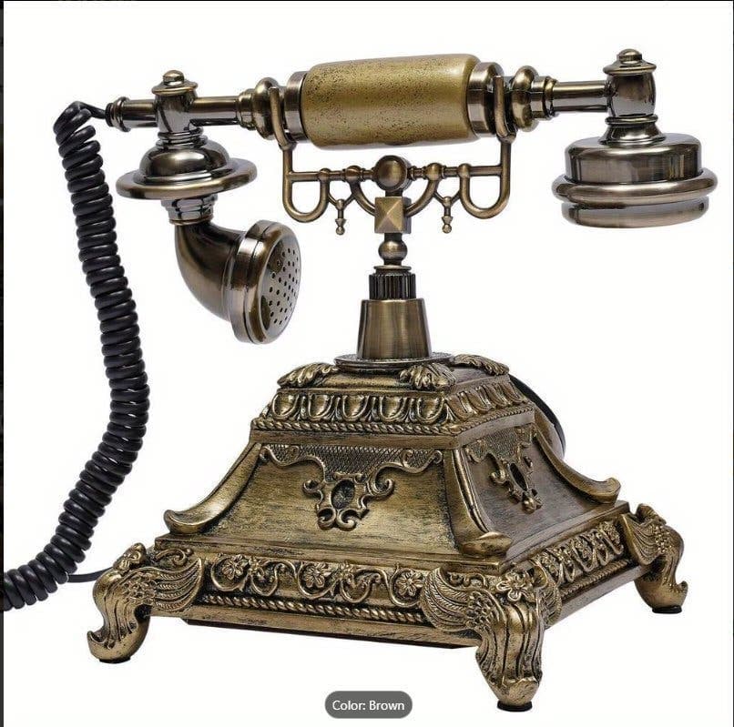 Vintage telefon med nummerskiva – europeisk retrodesign