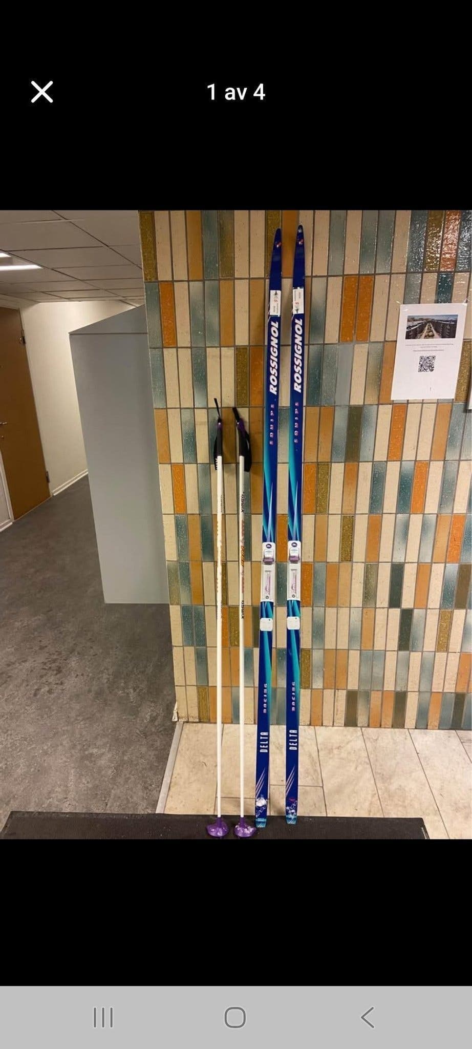 Längdskidor Equipe Delta Skidor 200cm med stavar