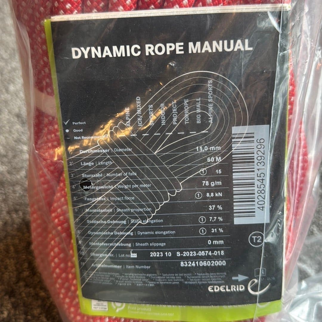 Klättrings rep Dynamic 11,0MM Rep 60m - EDELRID