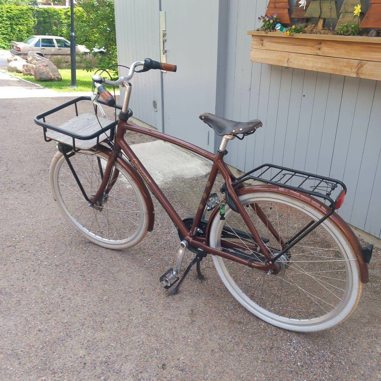 ENDAST AVHÄMTNING, Crescent herrcykel 28" (+kvitto) Brooks B17 & framlastare