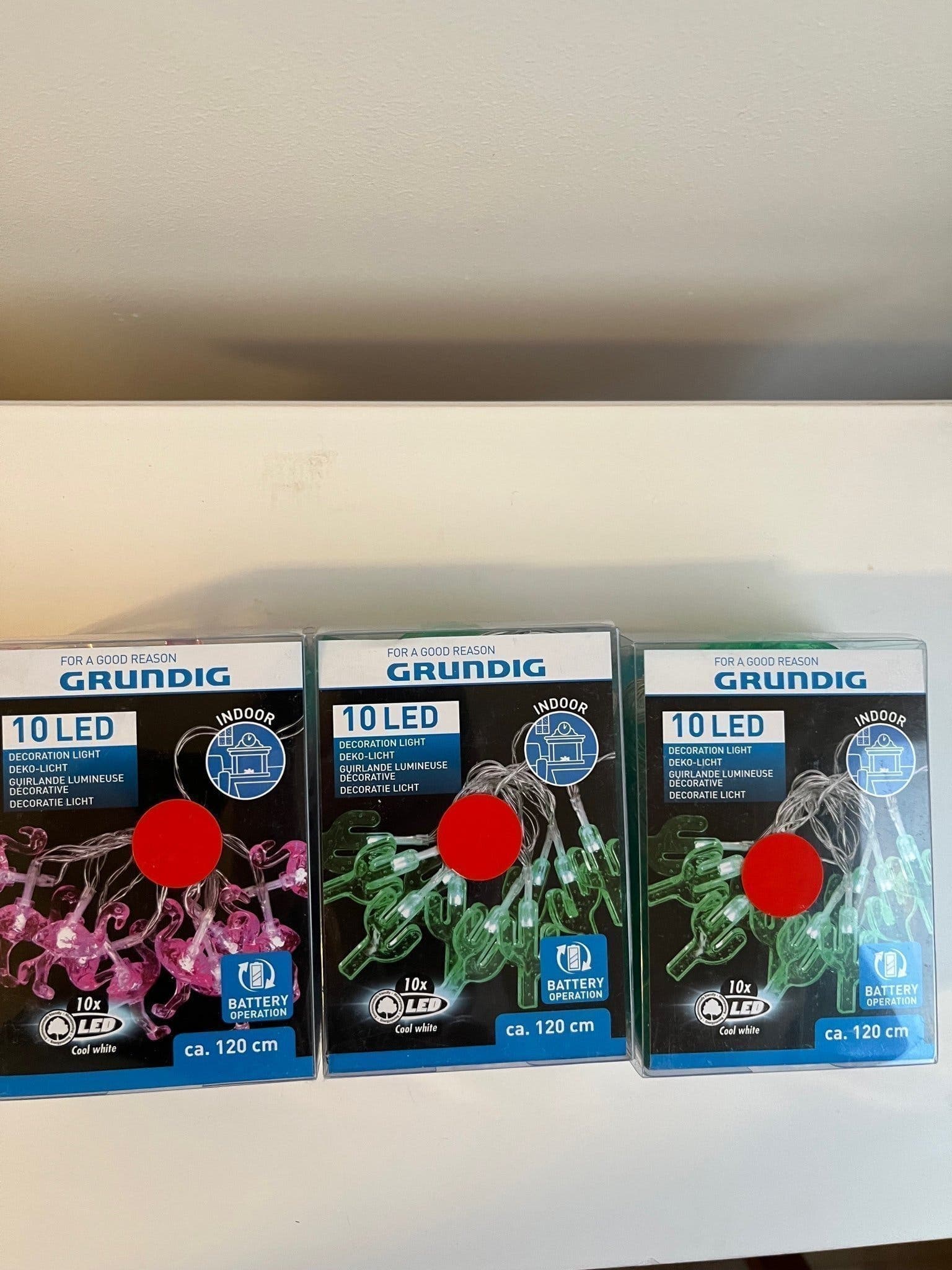 Grundig LED lampor dekor – 2 kaktus och 1 flamingo