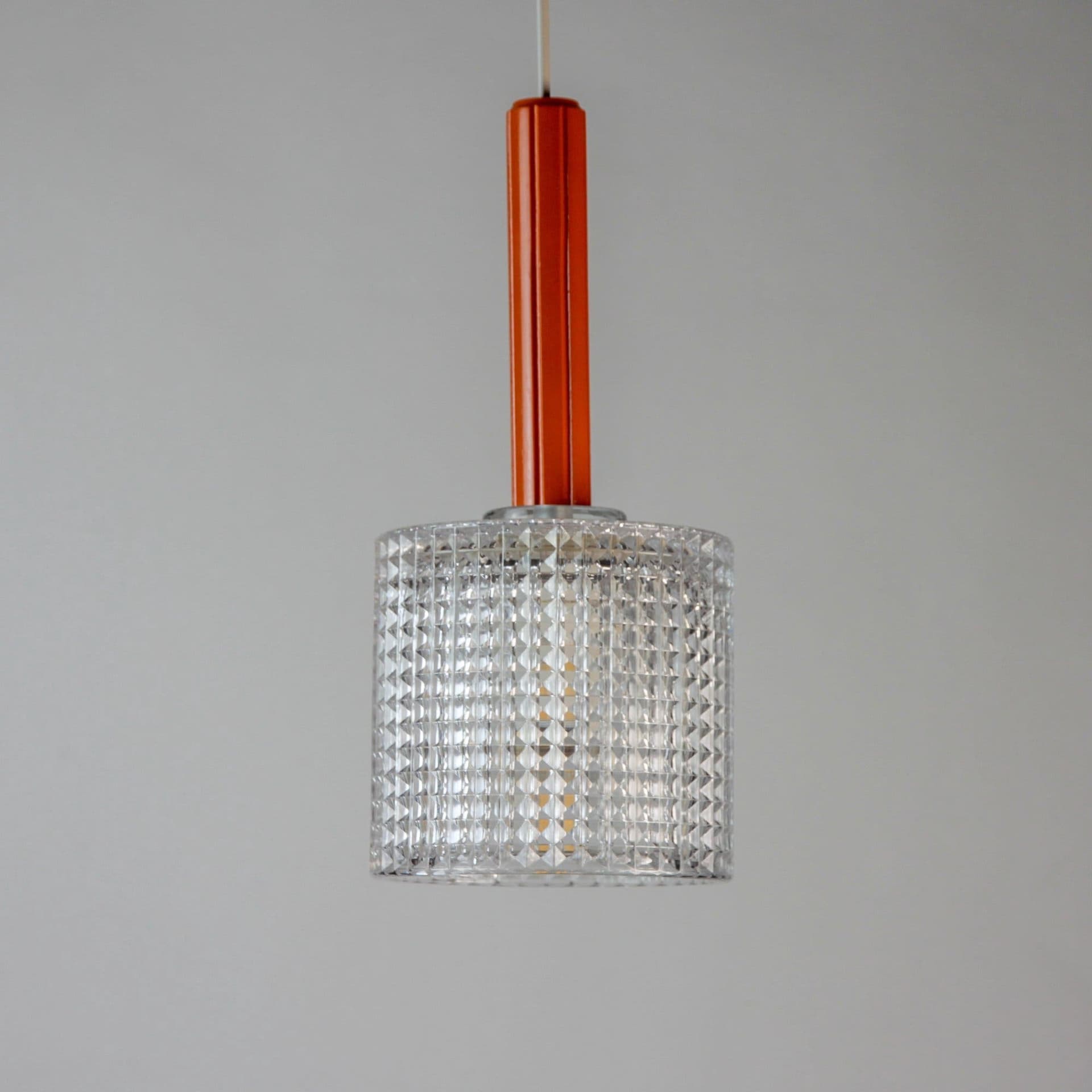 Orrefors Kristallpendel cylinder Carl Fagerlund, 1960-tal – NOS!
