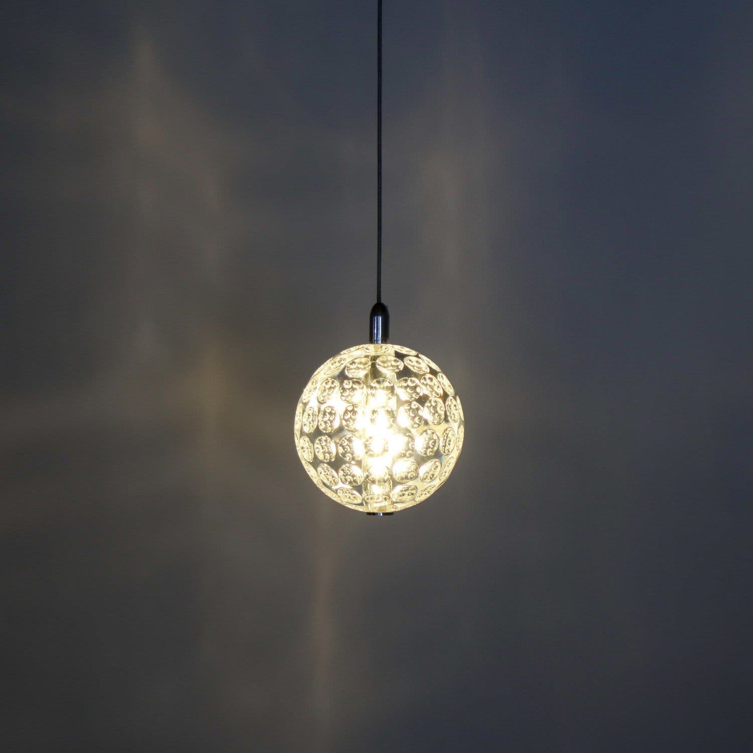 Dekorativ taklampa, massivt glas och kromad metall, Markslöjd Sverige