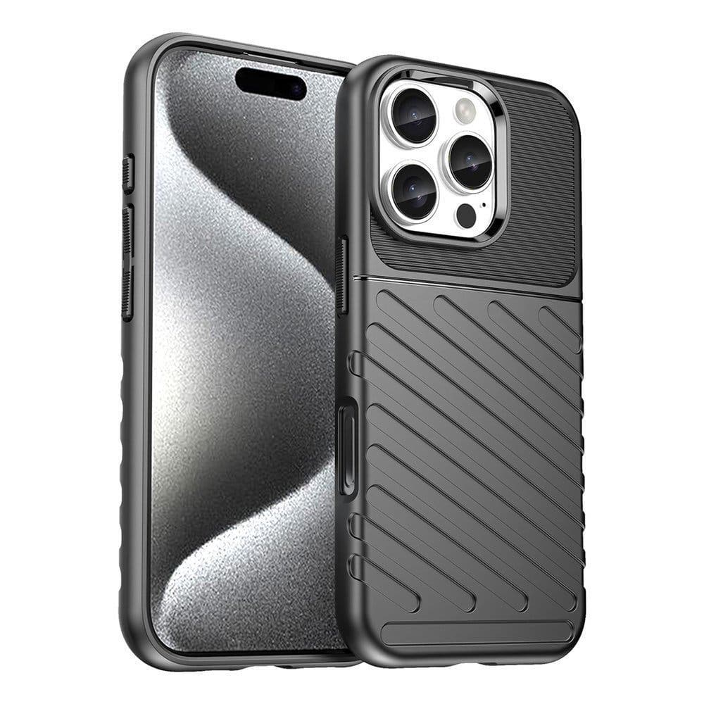 [Paket] iPhone 16 Pro Skal + 9H Härdat Glas Skärmskydd - Svart
