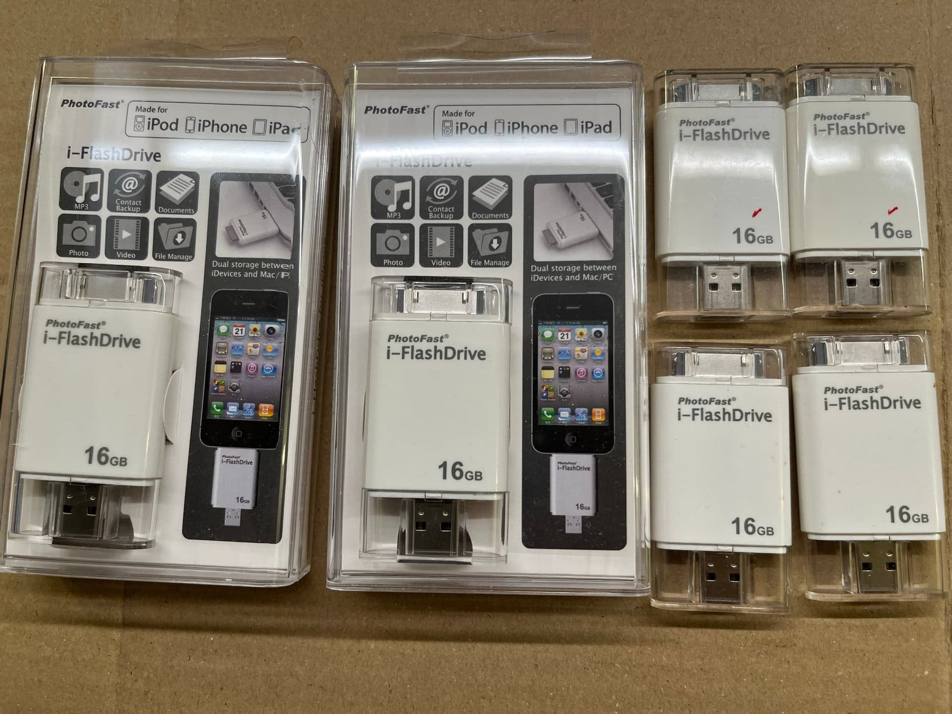 6 st 16GB USB minnen PhotoFast i-FlashDrive 16GB för iPod, iPhone, iPad