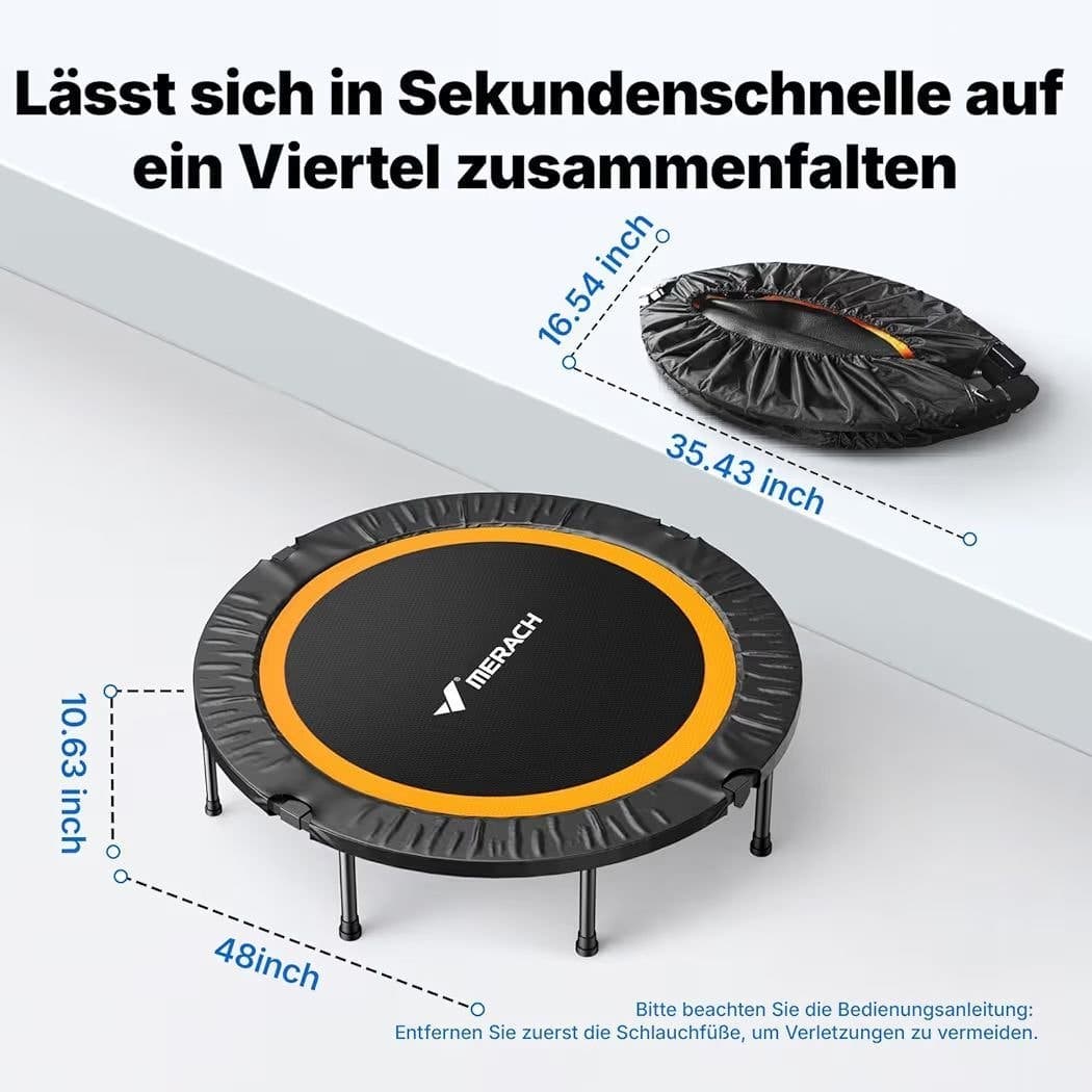 Merach träningsstudsmatta, hopfällbar