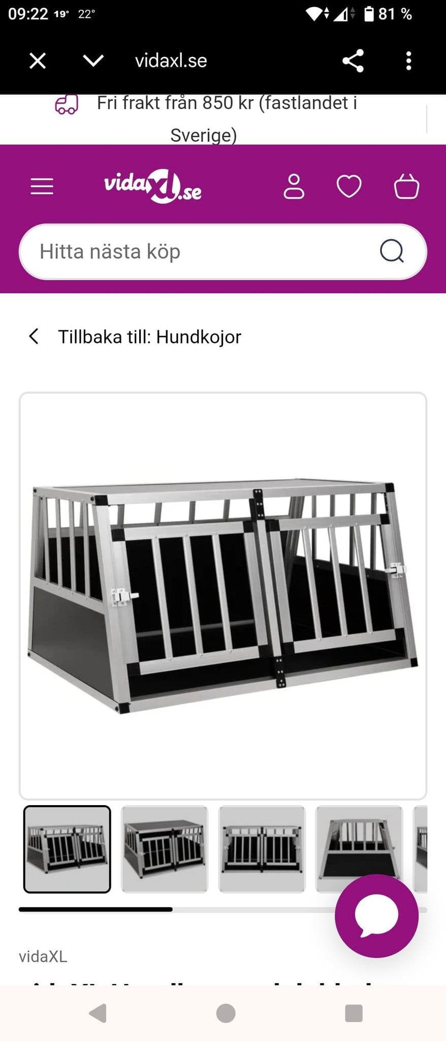 Hundbur aluminium Vida XL
