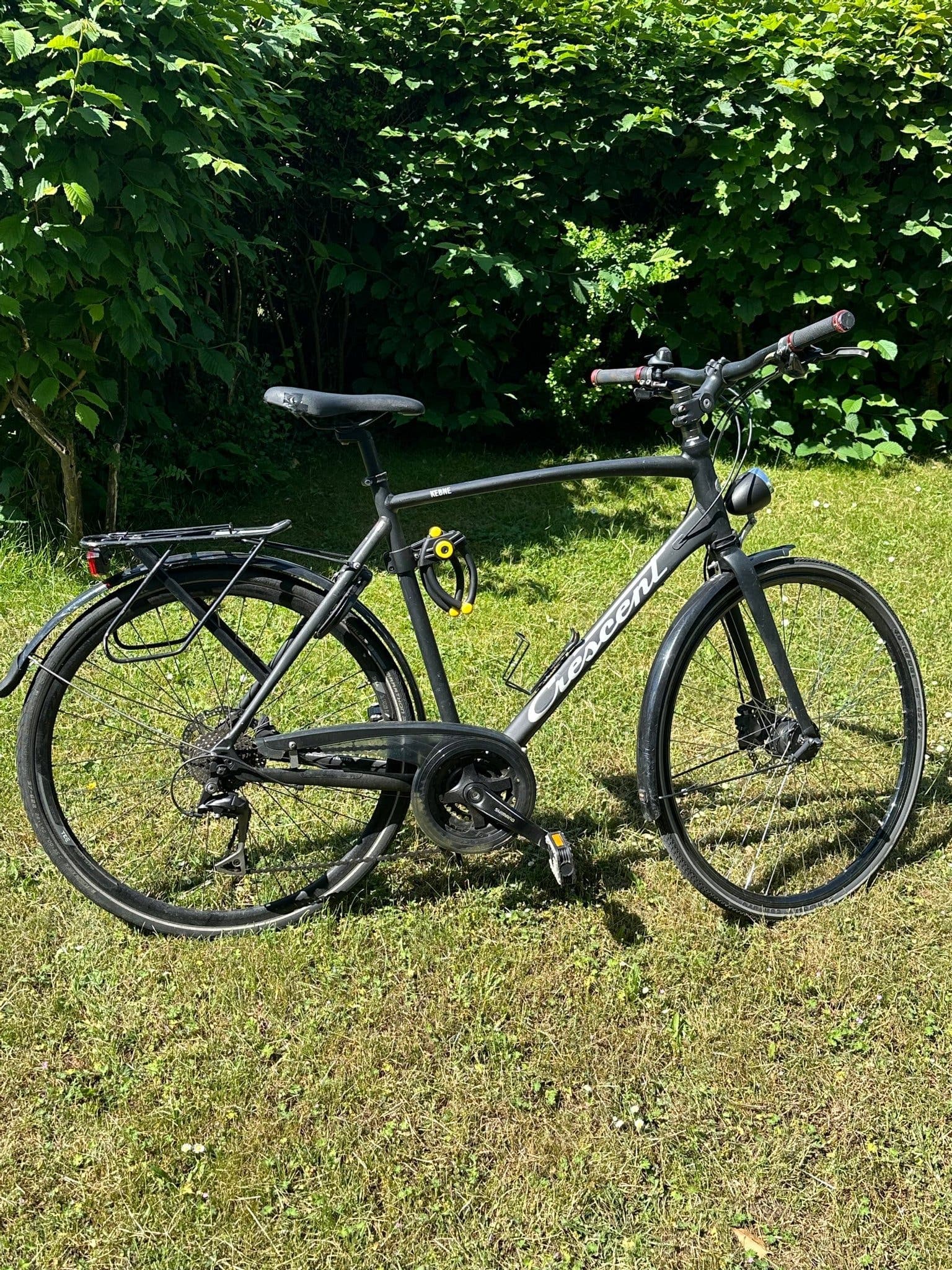Crescent Kebne Cykel, svart, 24-växlad (3 x 8), 28’’