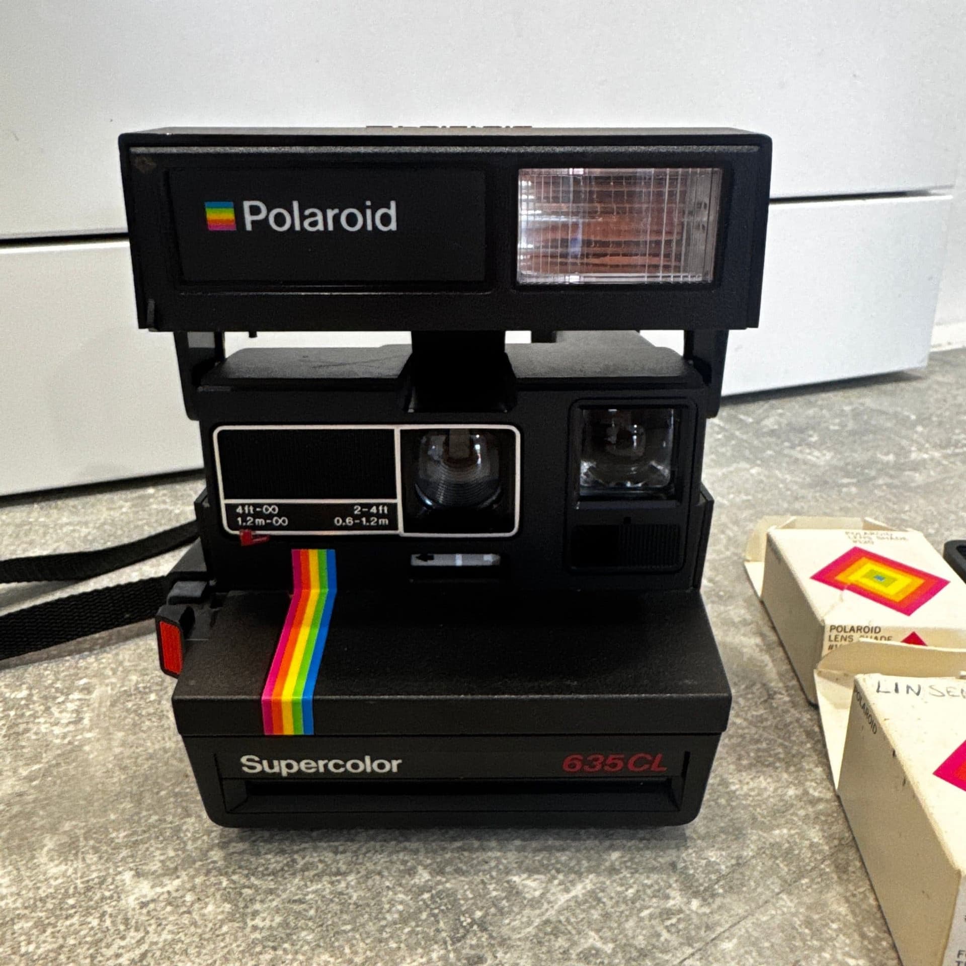 Polaroid Supercolor 635 CL Sofortbildkamera + tillbehör | Vintage Retro | Fint s