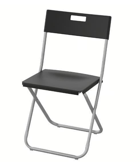 3 x IKEA GUNDE Folding chair, black