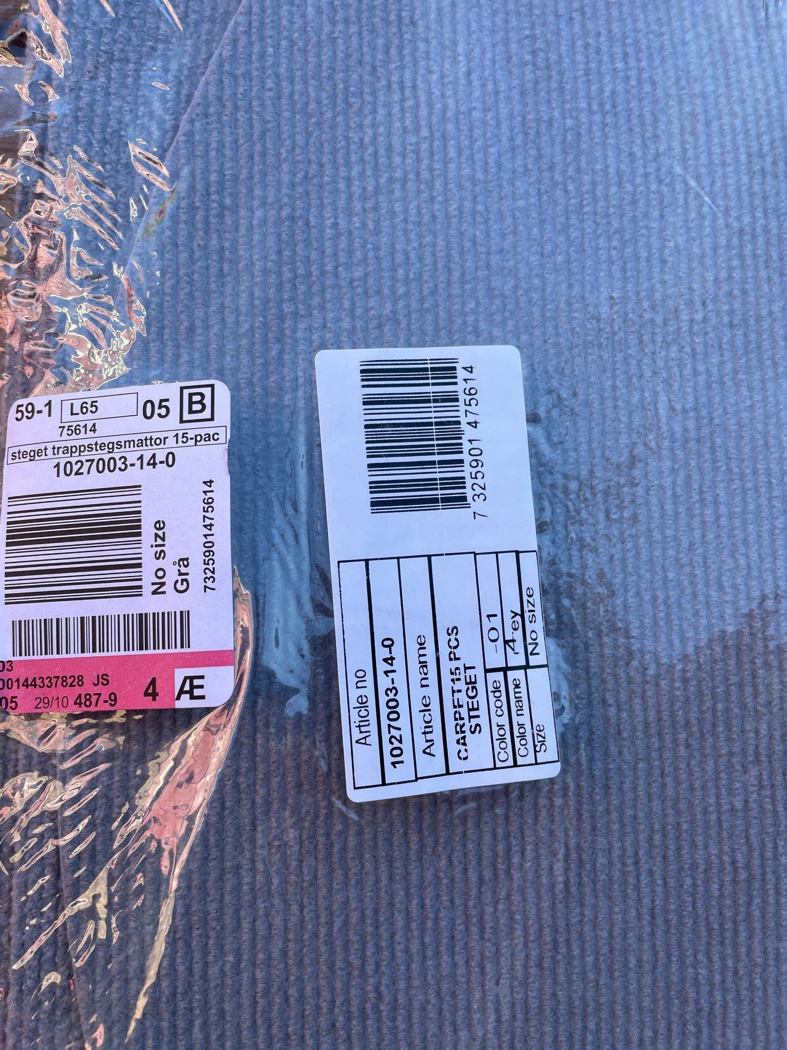 Trappstegsmattor 15-pack Grå