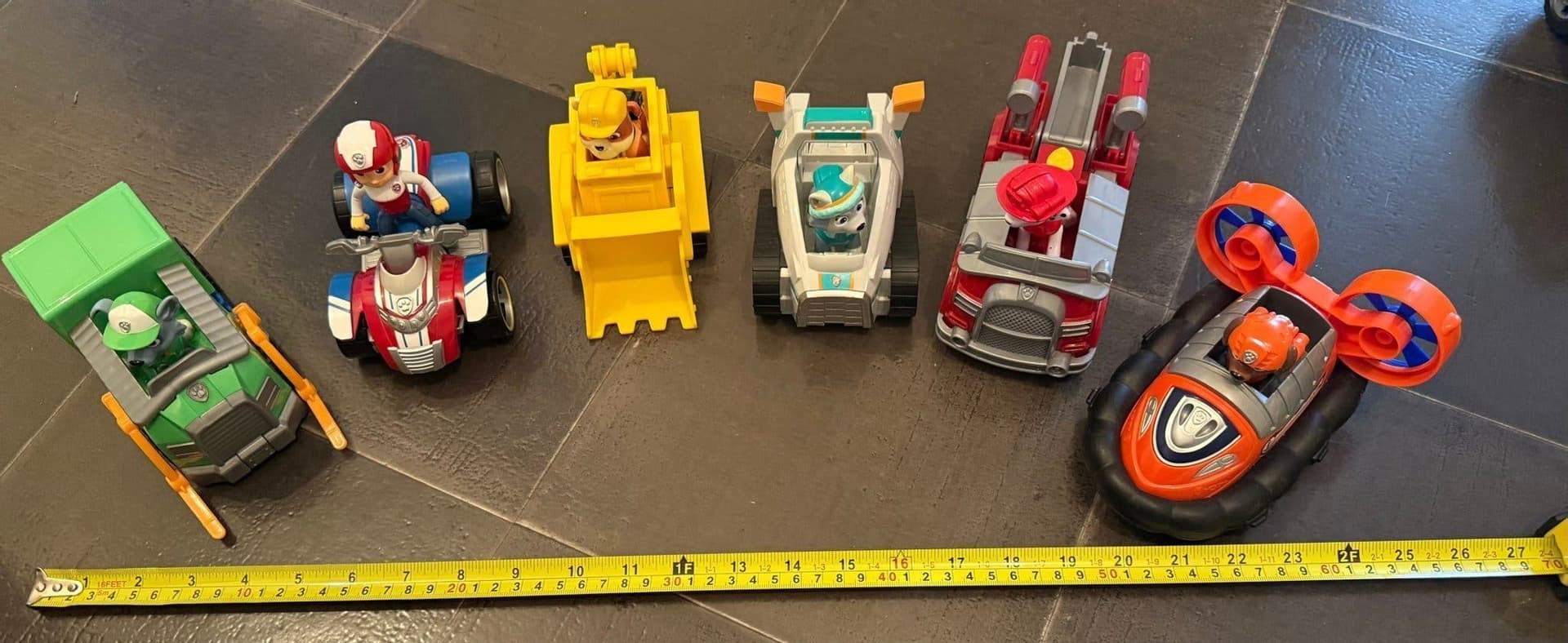 Paw Patrol Komplett Set • 6 fordon inkl valpar! • Everest inkl • 15-17 cm