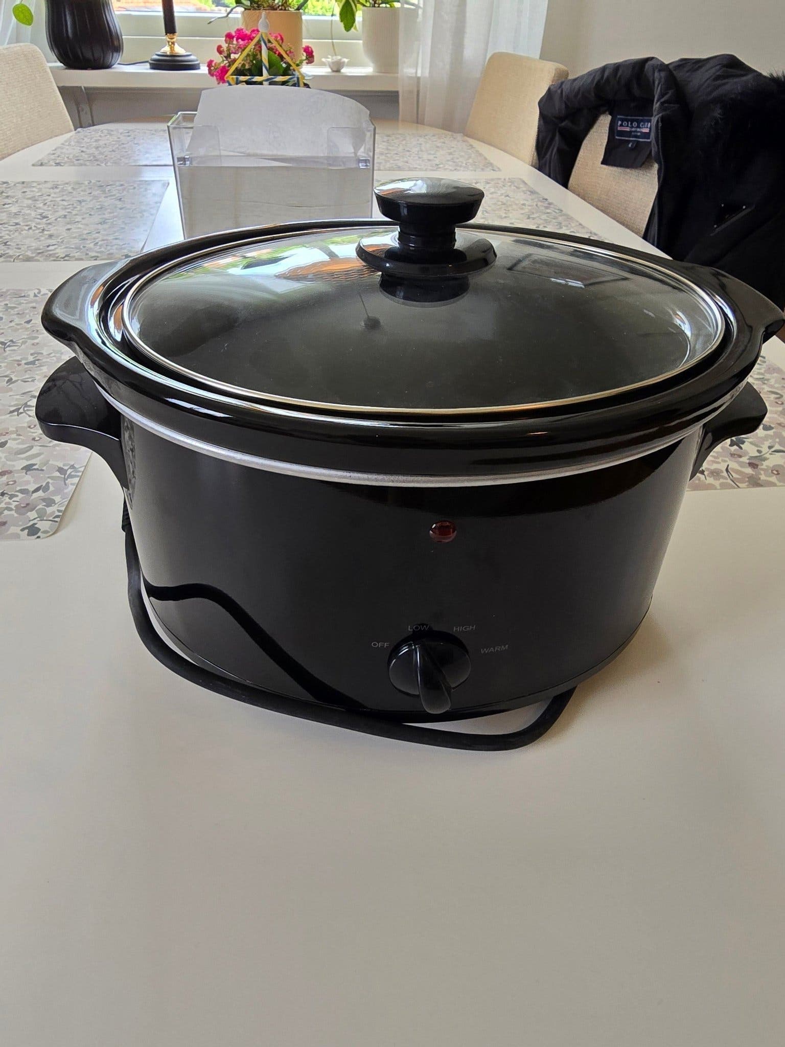 Slow cooker med glaslock