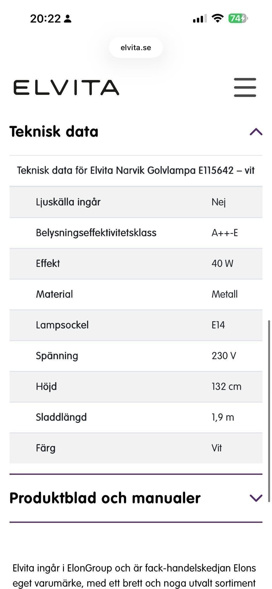 Golvlampa med två justerbara spotlights