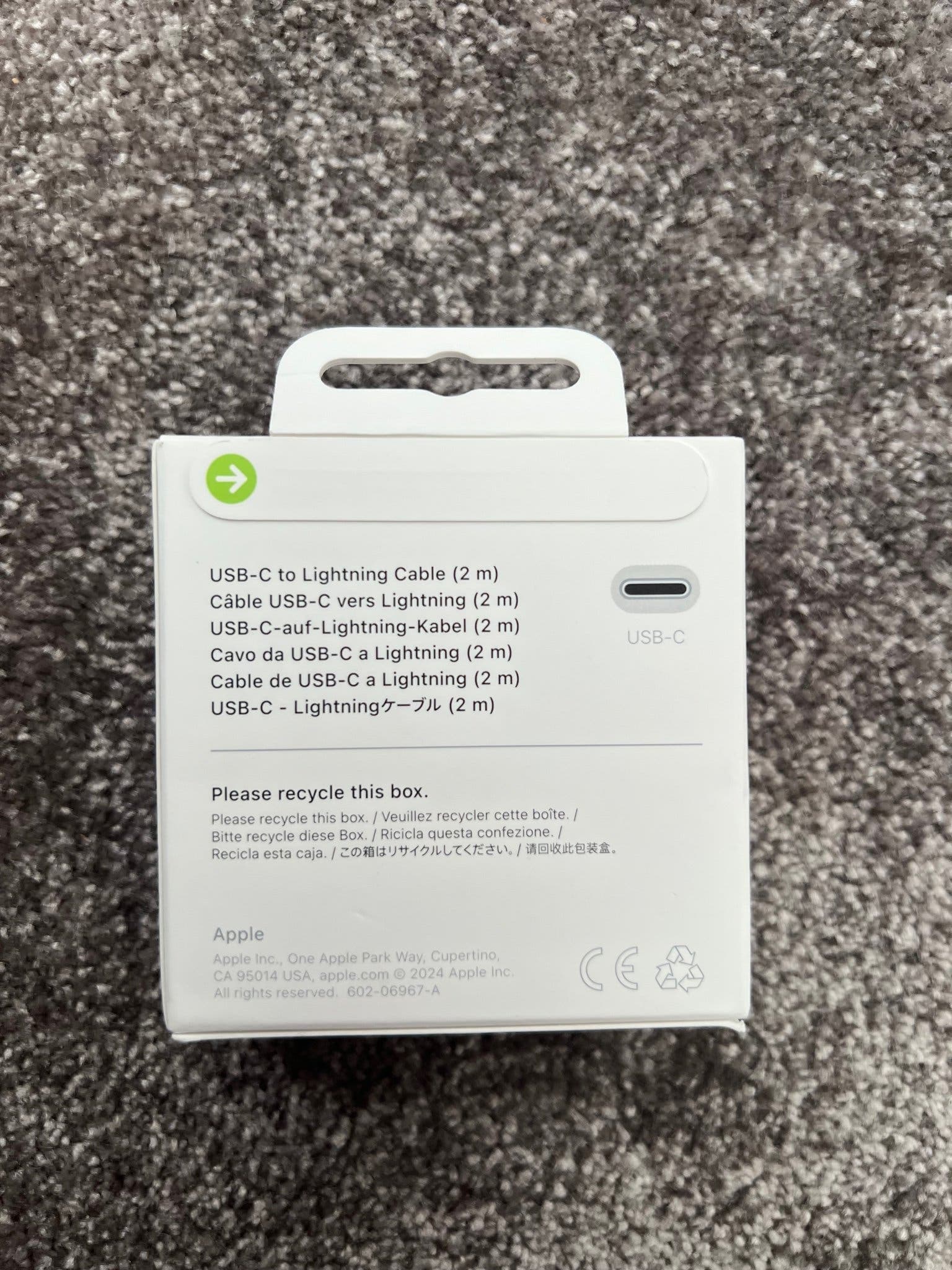 Apple USB-C till Lightning-kabel (2 m)