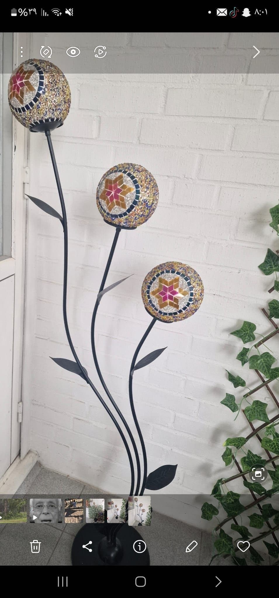 Golvlampa med mosaikglober