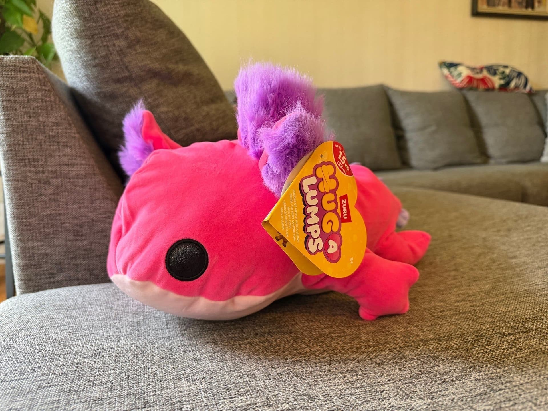 NY! Hug-a-Lumps gosedjur, Rosa Axolotl, 1.5 kg